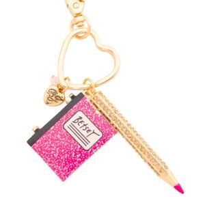 Betsey Johnson School Backpack Key Fob Charm